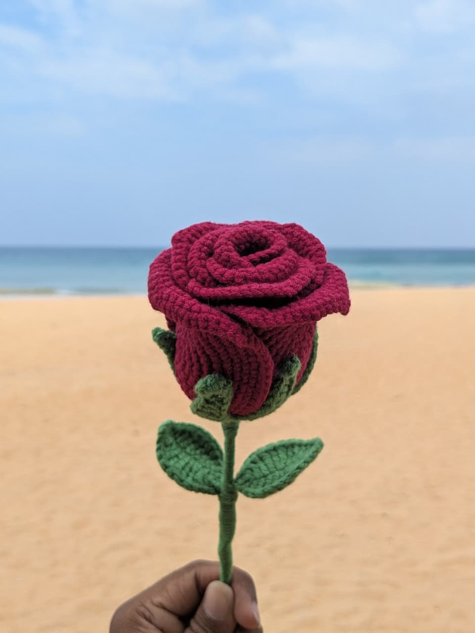 Crochet Wine Rose
